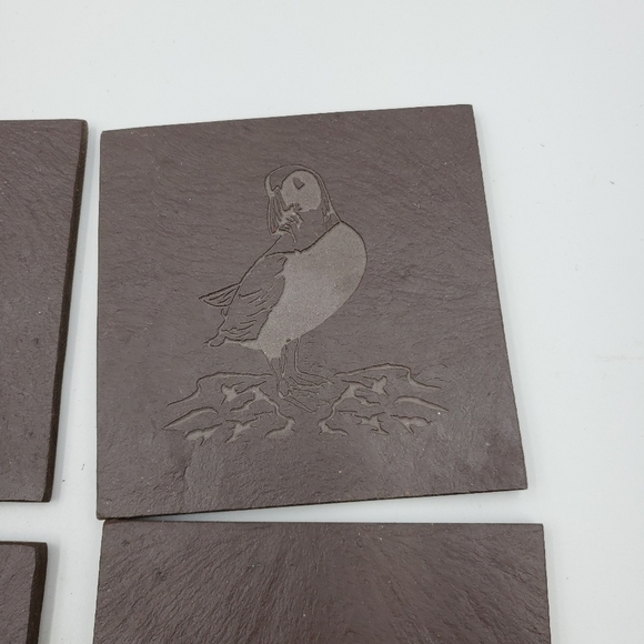 Slate Coaster Set of 4 Square Animal Print Canadian Handcrafted Boxed - Picture 4 of 13